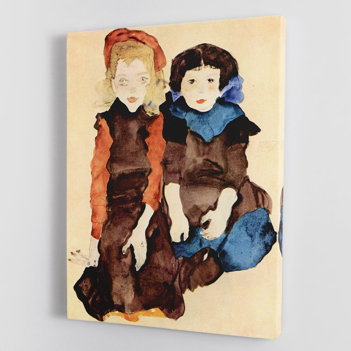 Girls by Egon Schiele Canvas Print or Poster - Canvas Art Rocks - 1