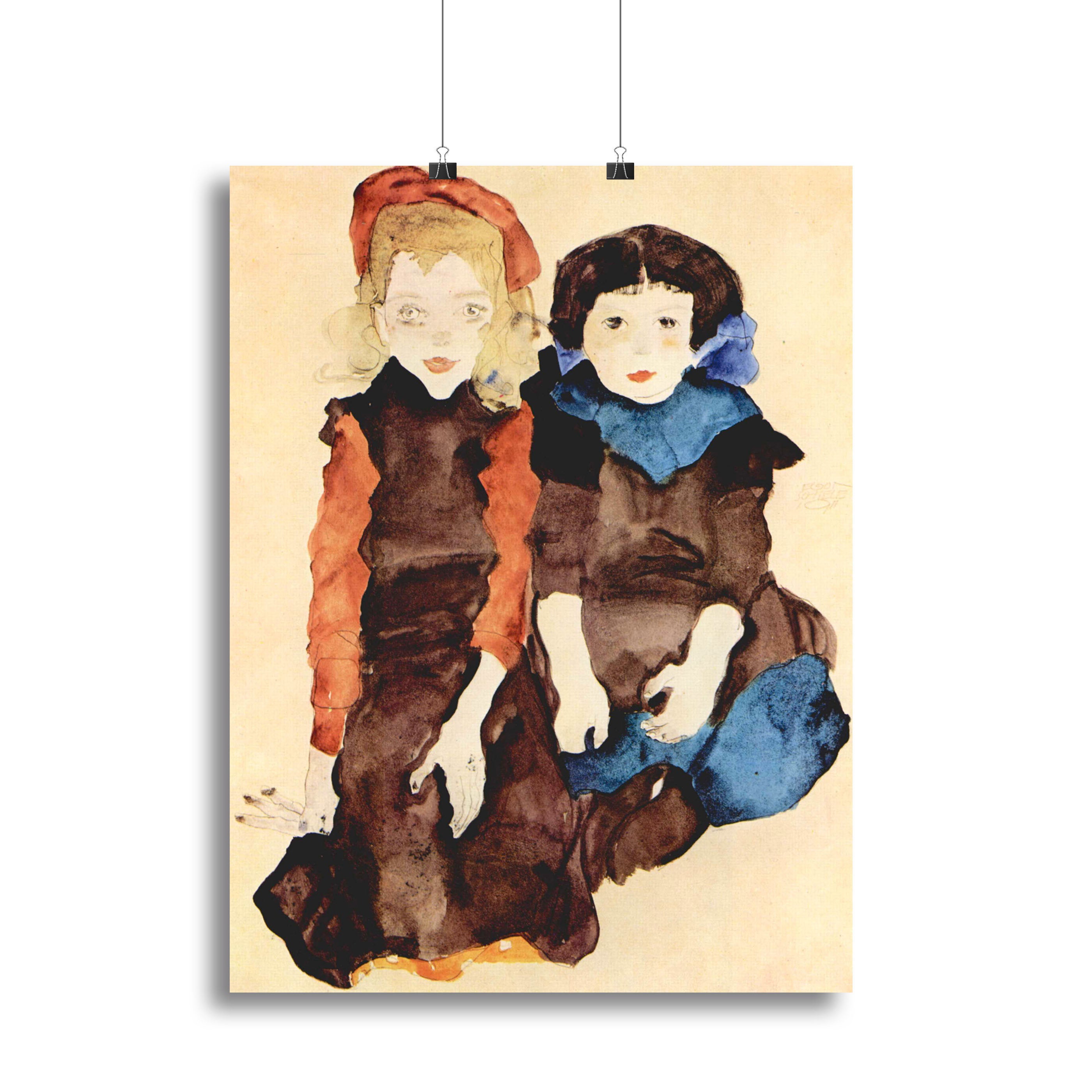 Girls by Egon Schiele Canvas Print or Poster - Canvas Art Rocks - 2