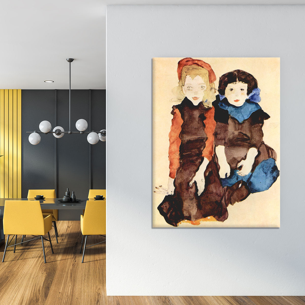 Girls by Egon Schiele Canvas Print or Poster - Canvas Art Rocks - 4