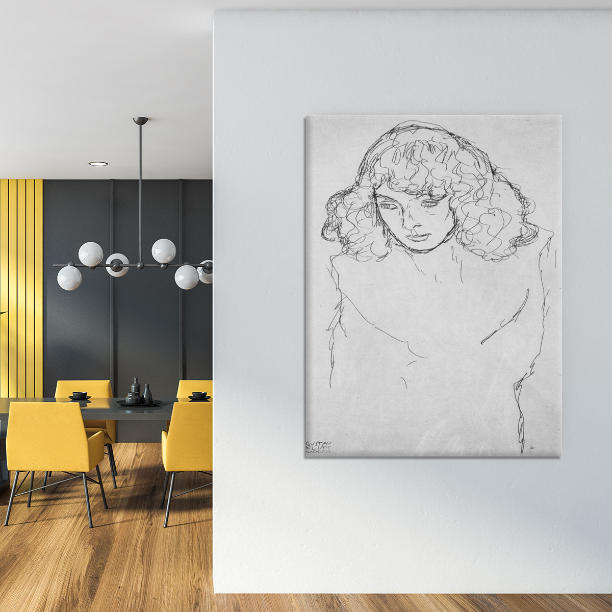 Girls head by Klimt Canvas Print or Poster - Canvas Art Rocks - 4