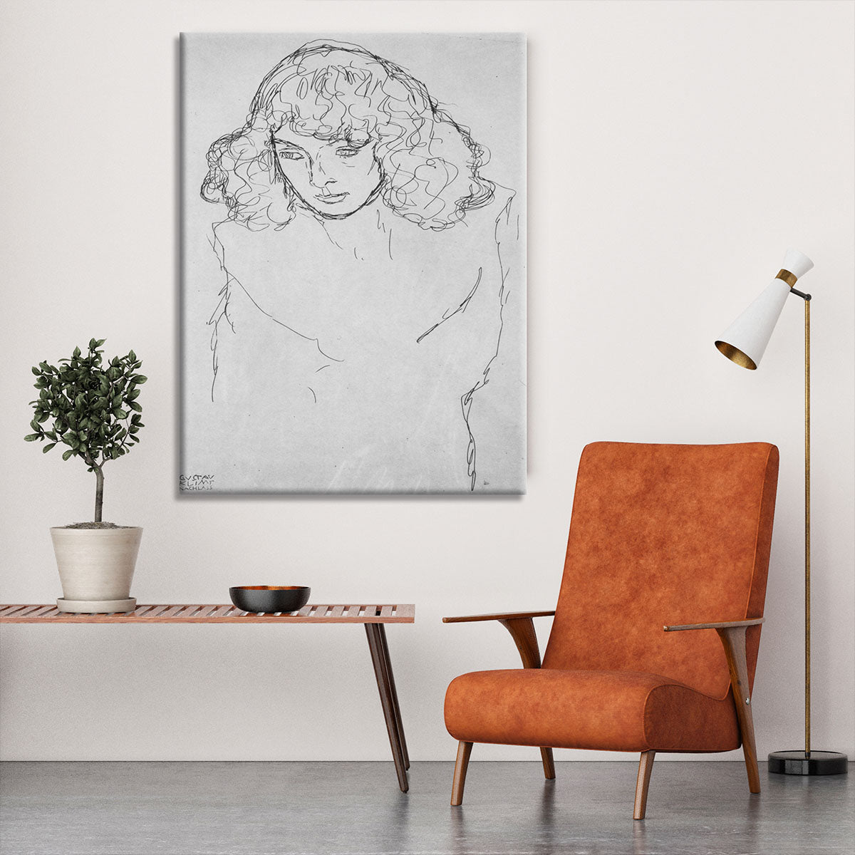 Girls head by Klimt Canvas Print or Poster - Canvas Art Rocks - 6