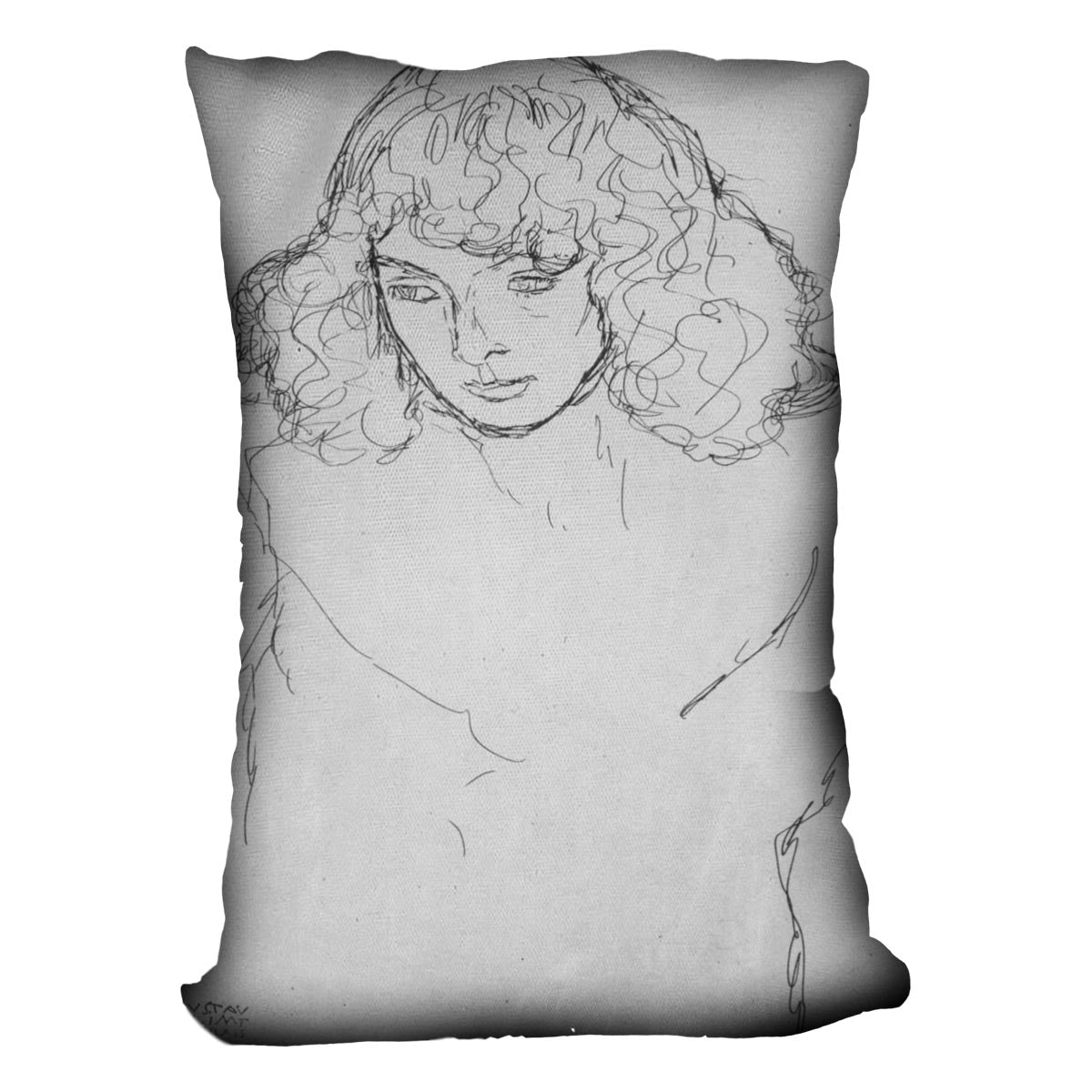 Girls head by Klimt Cushion