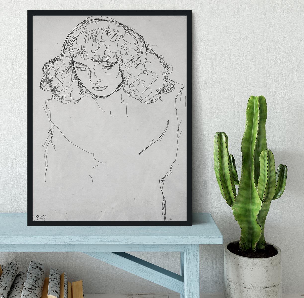 Girls head by Klimt Framed Print - Canvas Art Rocks - 2