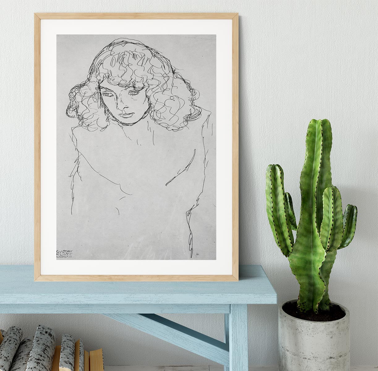 Girls head by Klimt Framed Print - Canvas Art Rocks - 3