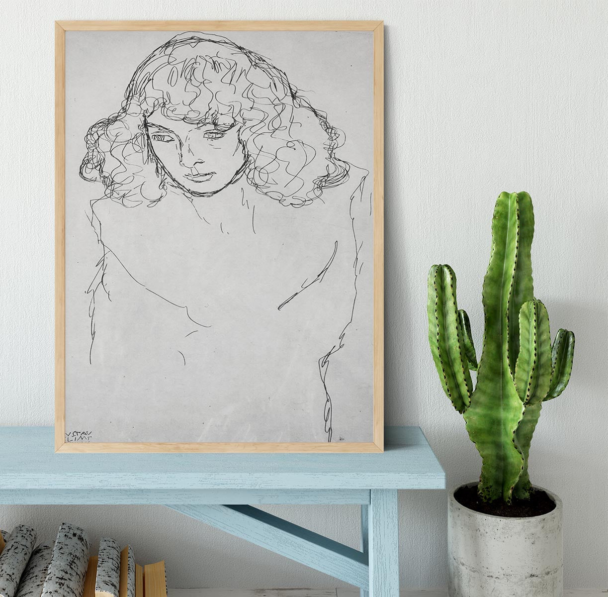 Girls head by Klimt Framed Print - Canvas Art Rocks - 4
