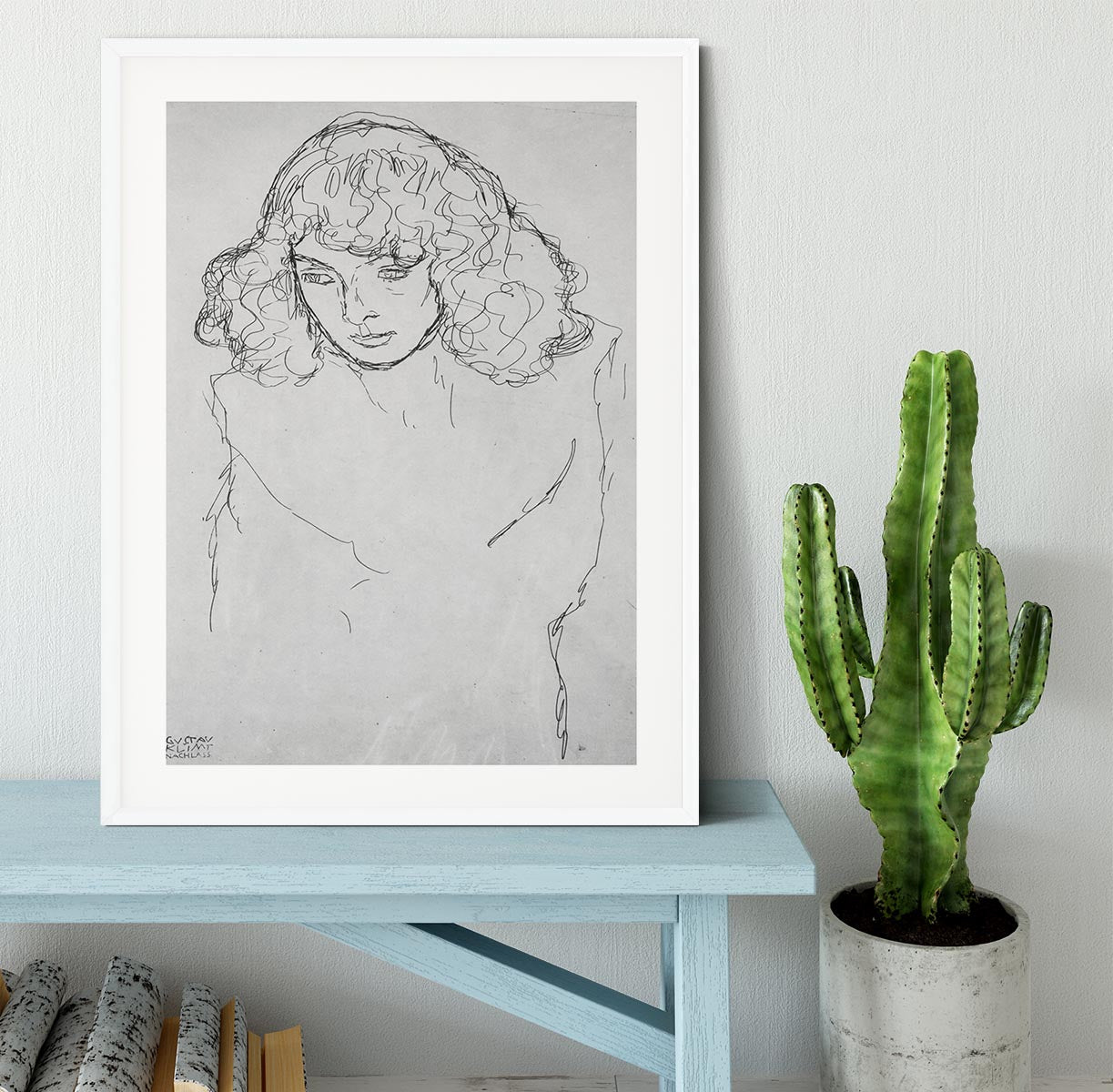 Girls head by Klimt Framed Print - Canvas Art Rocks - 5