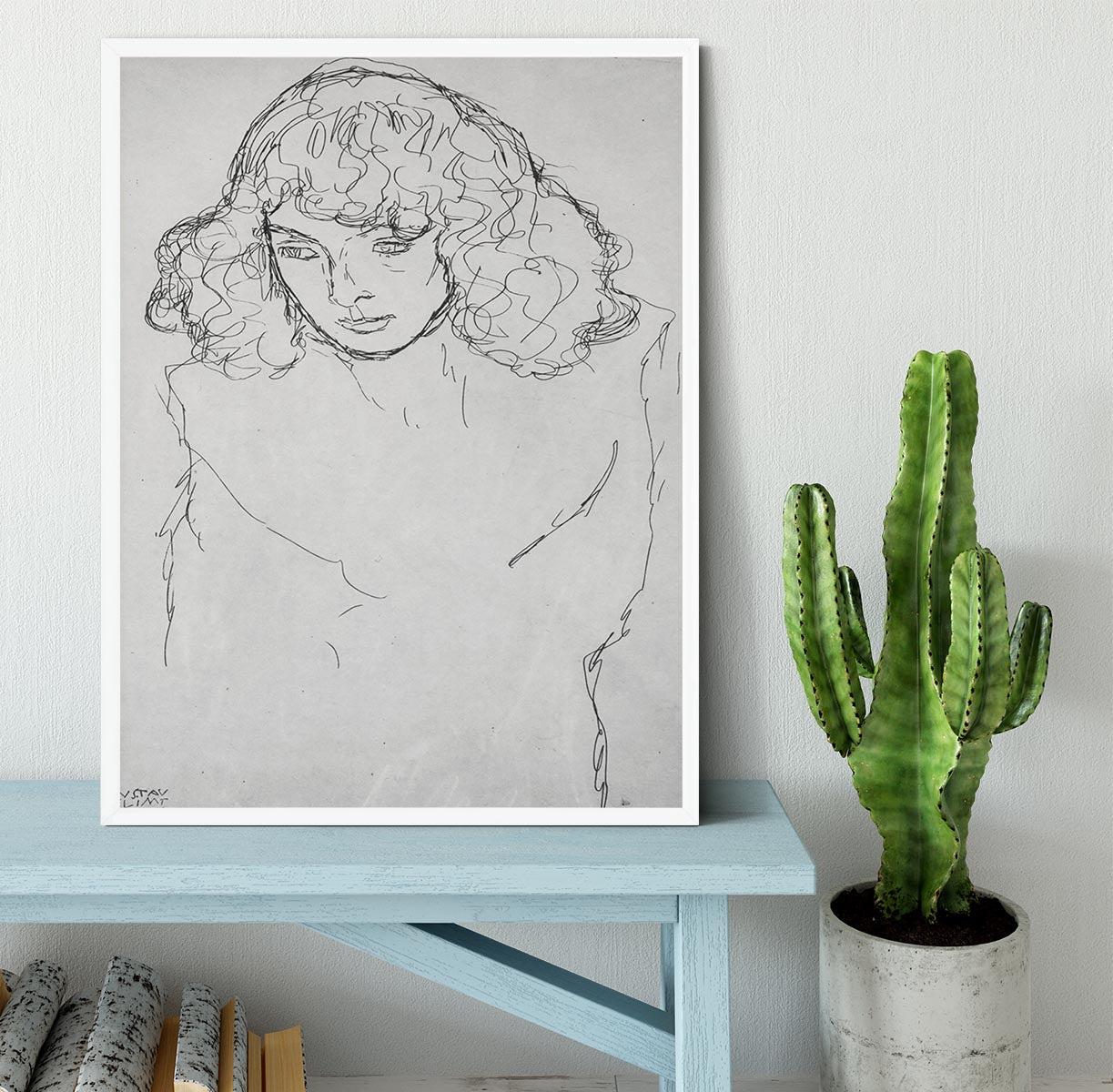 Girls head by Klimt Framed Print - Canvas Art Rocks -6