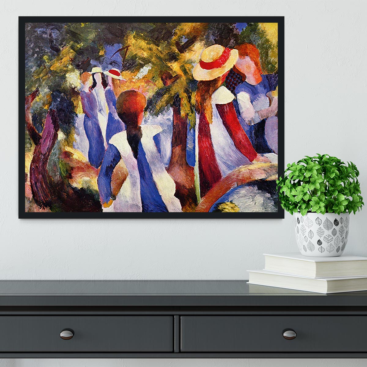 Girls in the Open by August Macke Framed Print - Canvas Art Rocks - 2