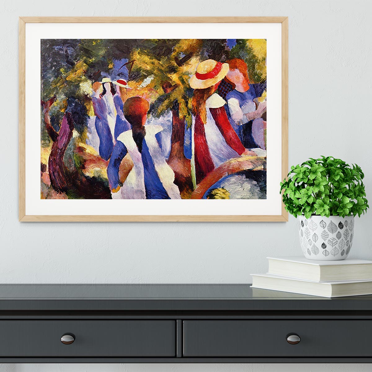 Girls in the Open by August Macke Framed Print - Canvas Art Rocks - 3