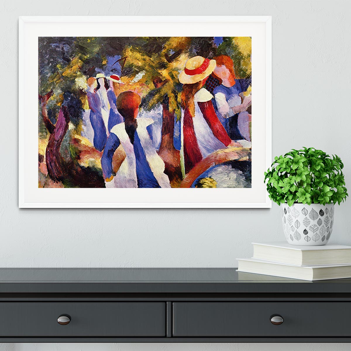 Girls in the Open by August Macke Framed Print - Canvas Art Rocks - 5