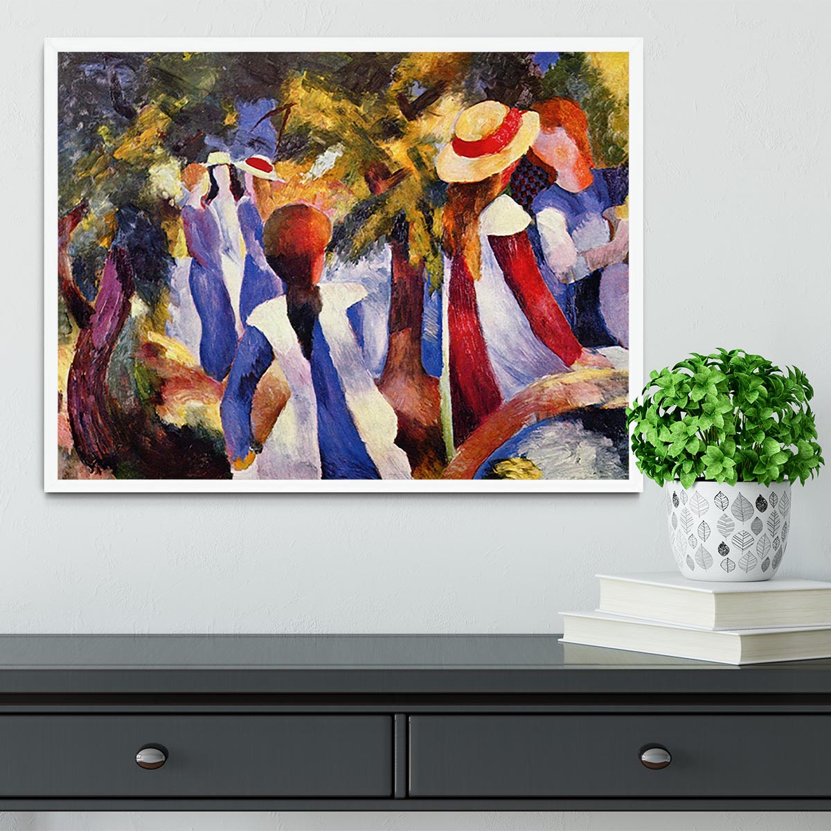 Girls in the Open by August Macke Framed Print - Canvas Art Rocks -6