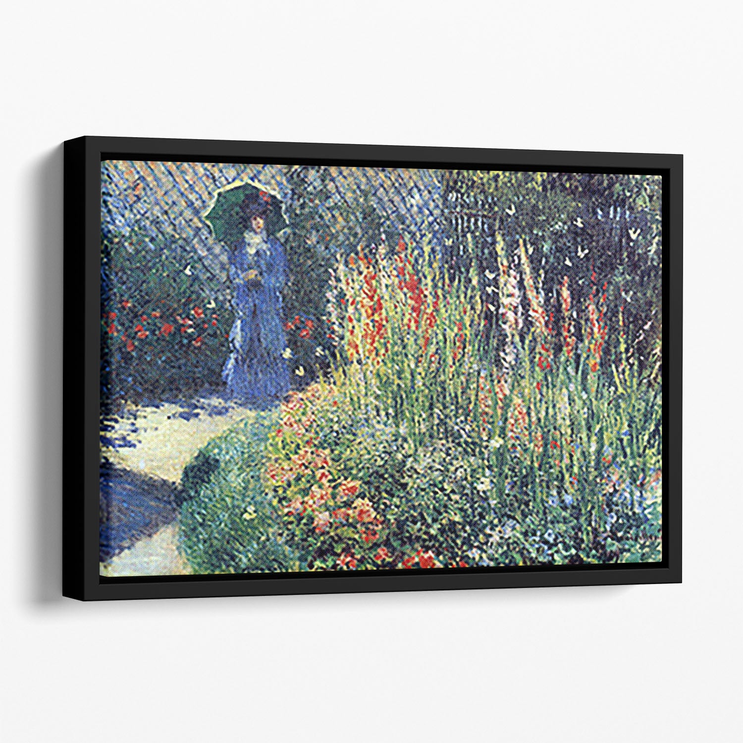 Gladiolas by Monet Floating Framed Canvas