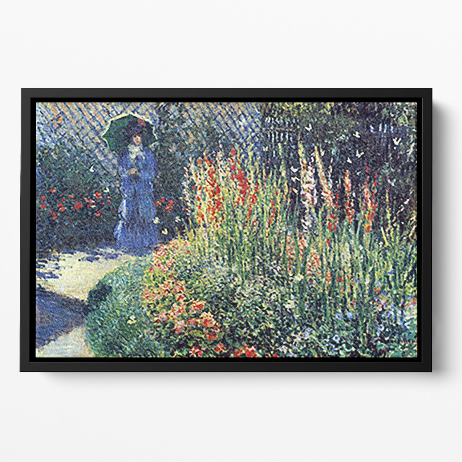 Gladiolas by Monet Floating Framed Canvas