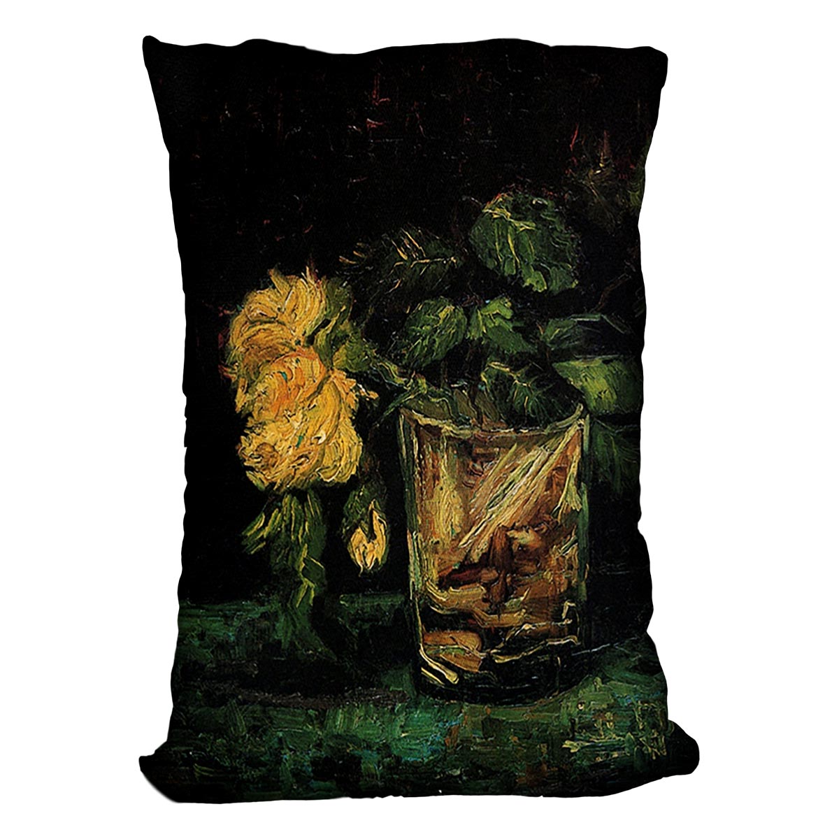 Glass with Roses by Van Gogh Cushion