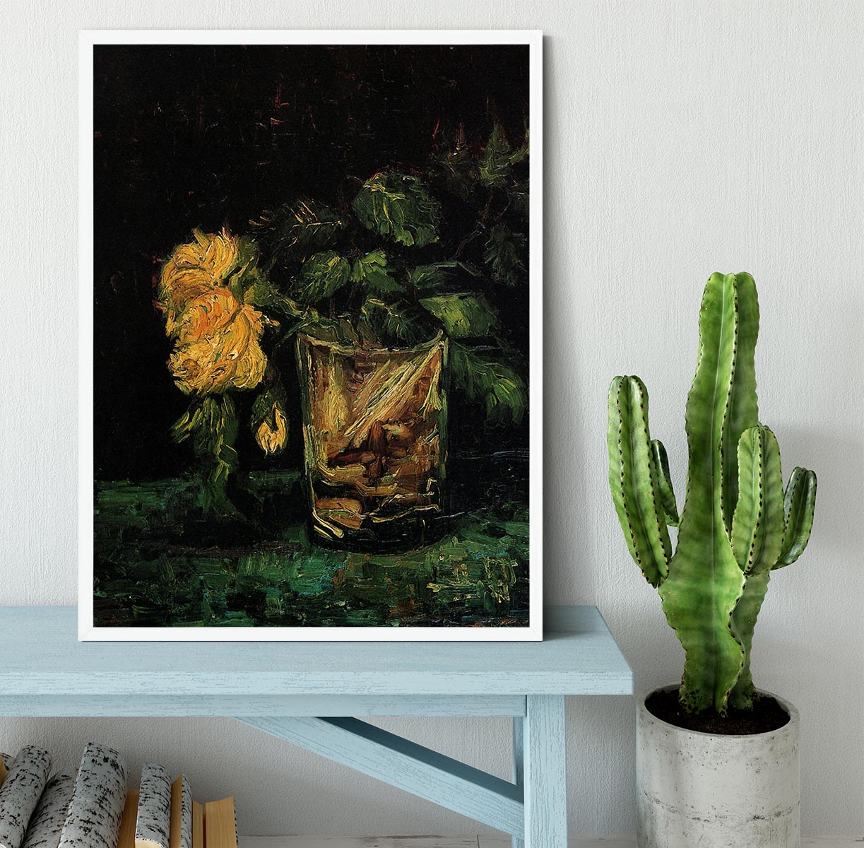 Glass with Roses by Van Gogh Framed Print - Canvas Art Rocks -6