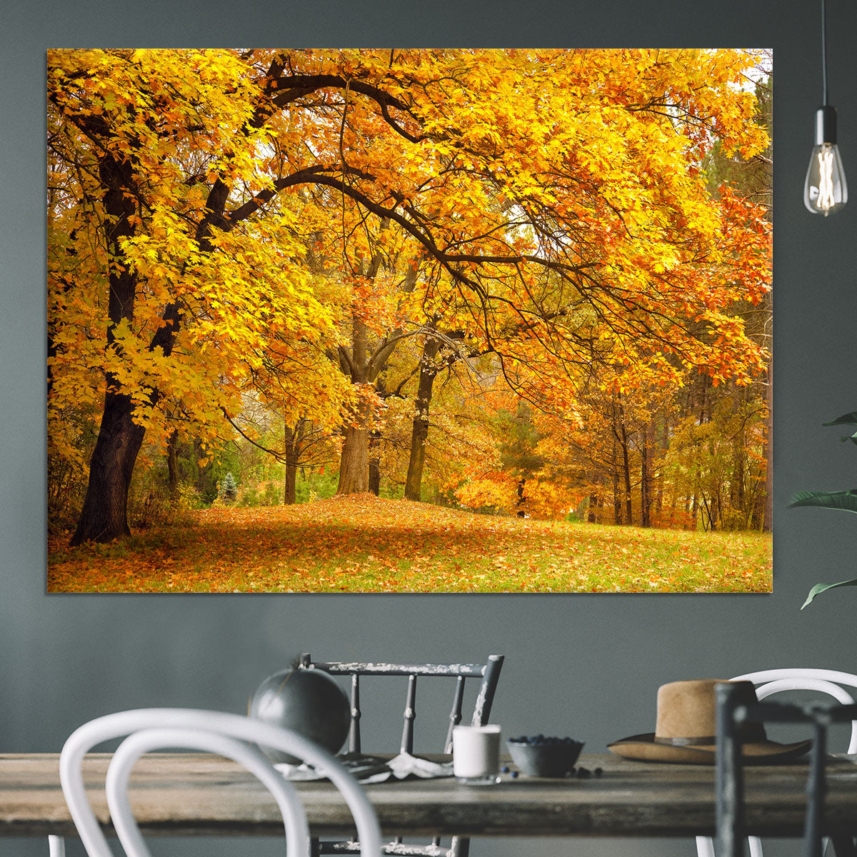 Gold Trees in a park Canvas Print or Poster - Canvas Art Rocks - 3