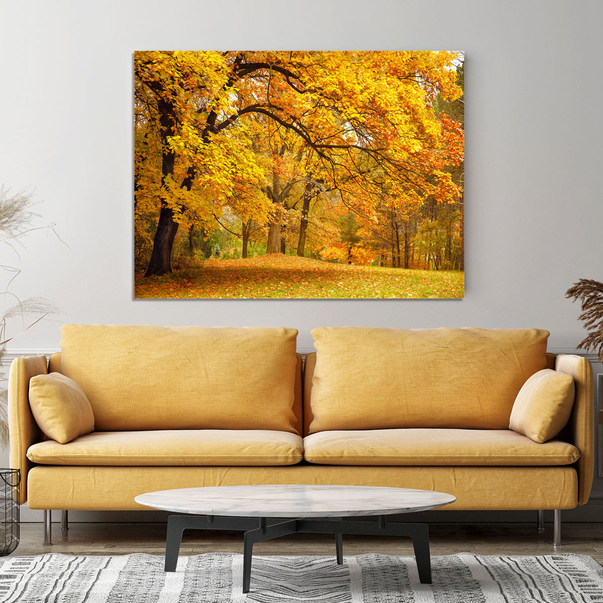 Gold Trees in a park Canvas Print or Poster - Canvas Art Rocks - 4