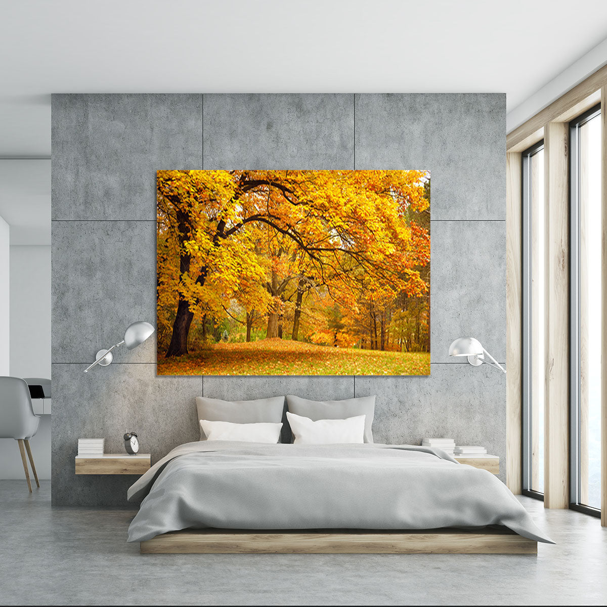 Gold Trees in a park Canvas Print or Poster - Canvas Art Rocks - 5