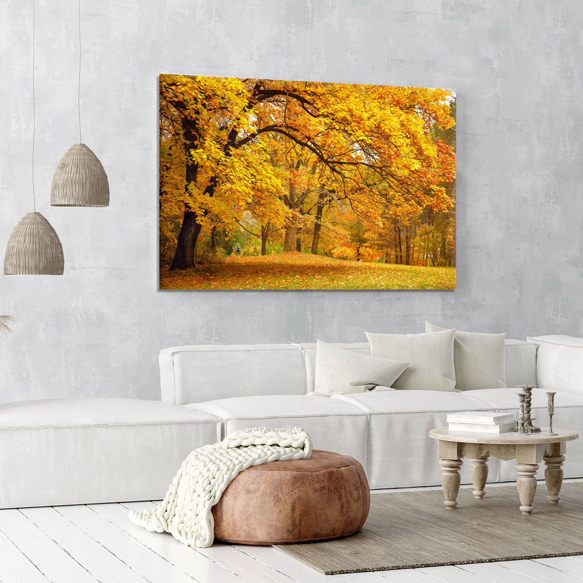 Gold Trees in a park Canvas Print or Poster - Canvas Art Rocks - 6
