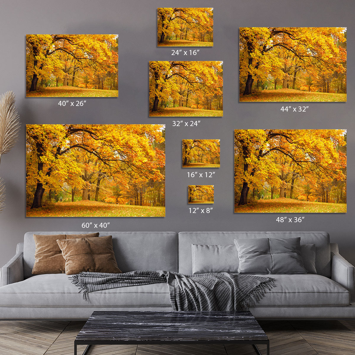 Gold Trees in a park Canvas Print or Poster - Canvas Art Rocks - 7