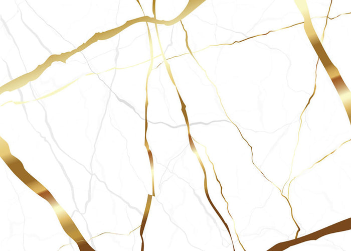 Gold and White Veined Marble Wall Mural Wallpaper