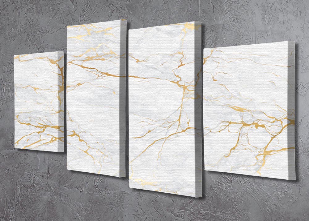 Golden Marble 4 Split Panel Canvas - Canvas Art Rocks - 2