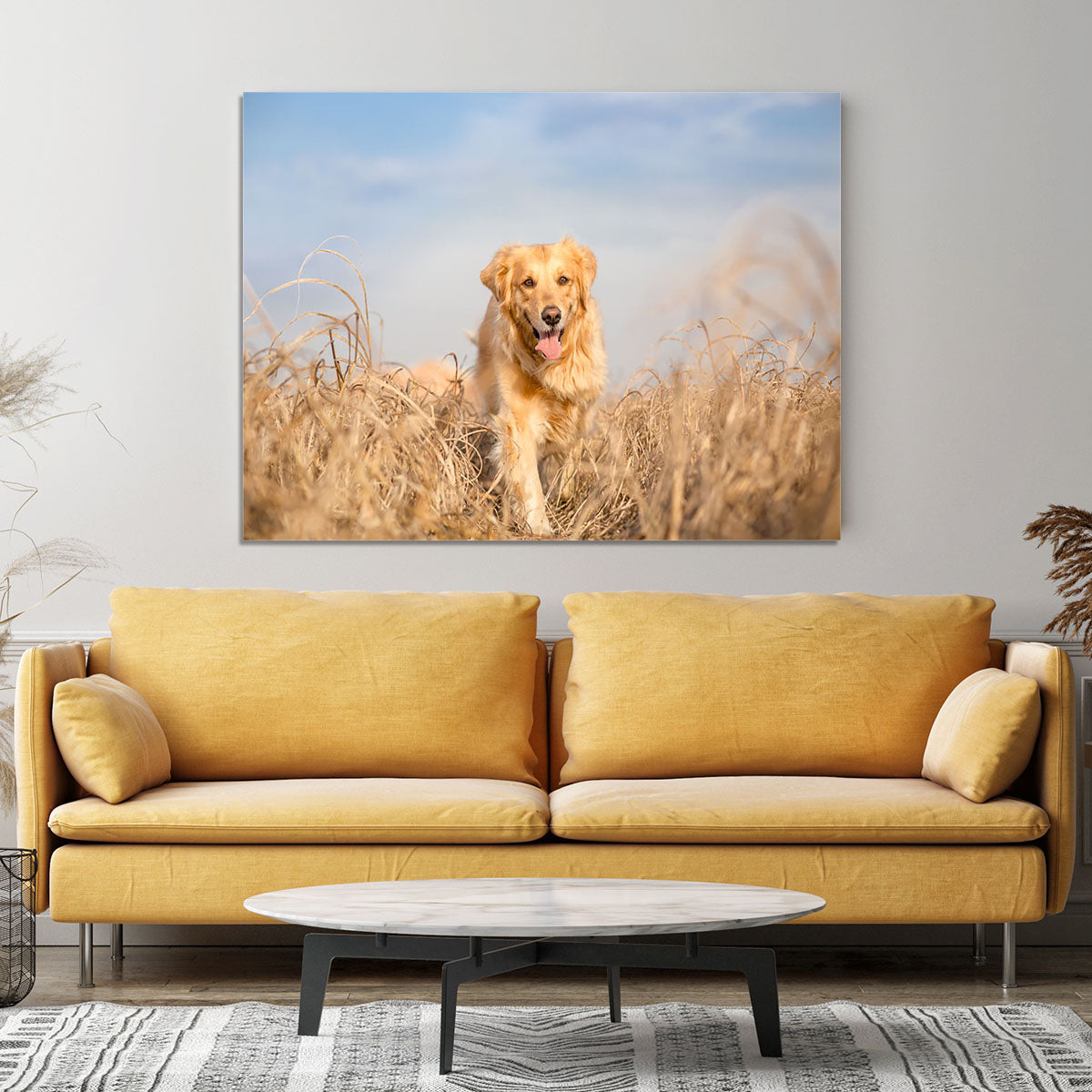 Golden retriever dog running Canvas Print or Poster - Canvas Art Rocks - 4
