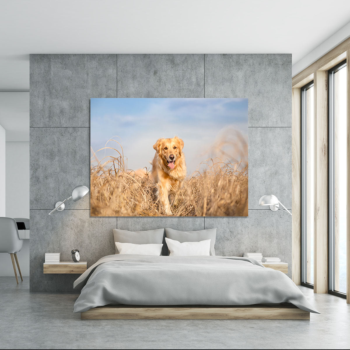 Golden retriever dog running Canvas Print or Poster - Canvas Art Rocks - 5