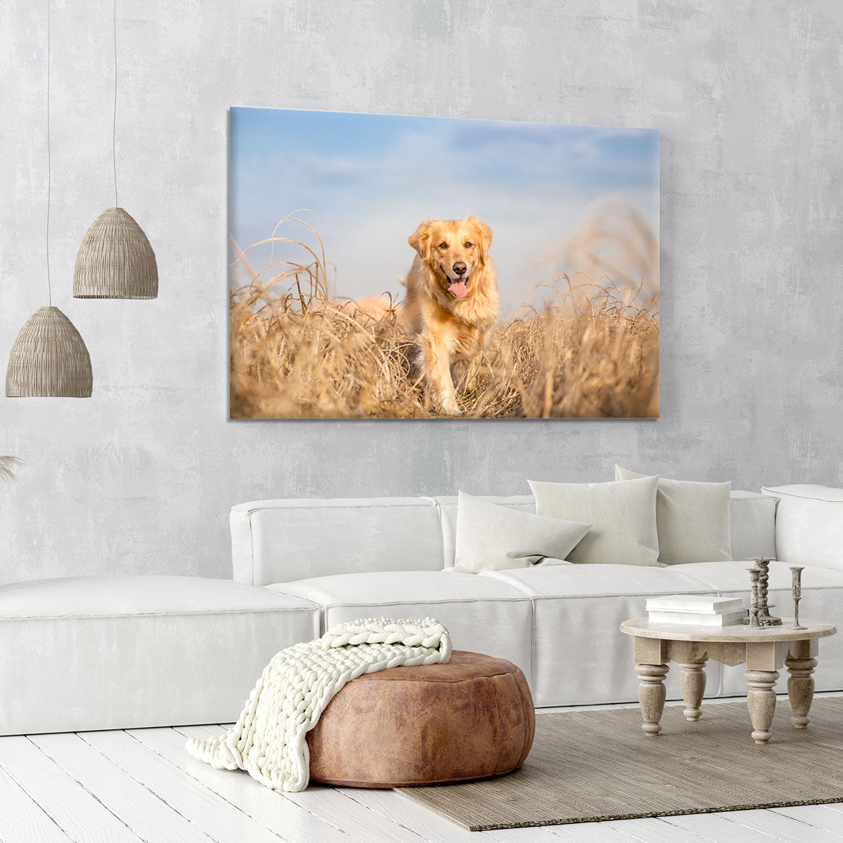 Golden retriever dog running Canvas Print or Poster - Canvas Art Rocks - 6