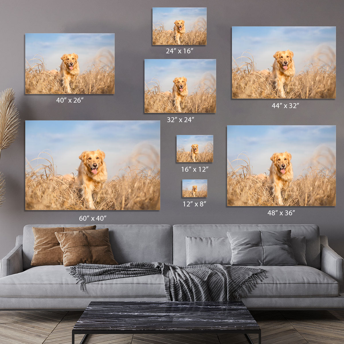 Golden retriever dog running Canvas Print or Poster - Canvas Art Rocks - 7
