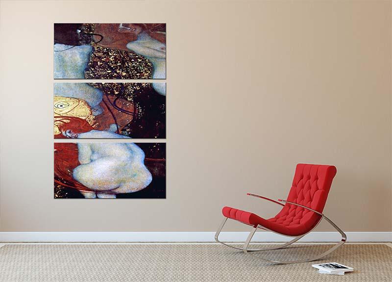 Goldfish by Klimt 3 Split Panel Canvas Print - Canvas Art Rocks - 2