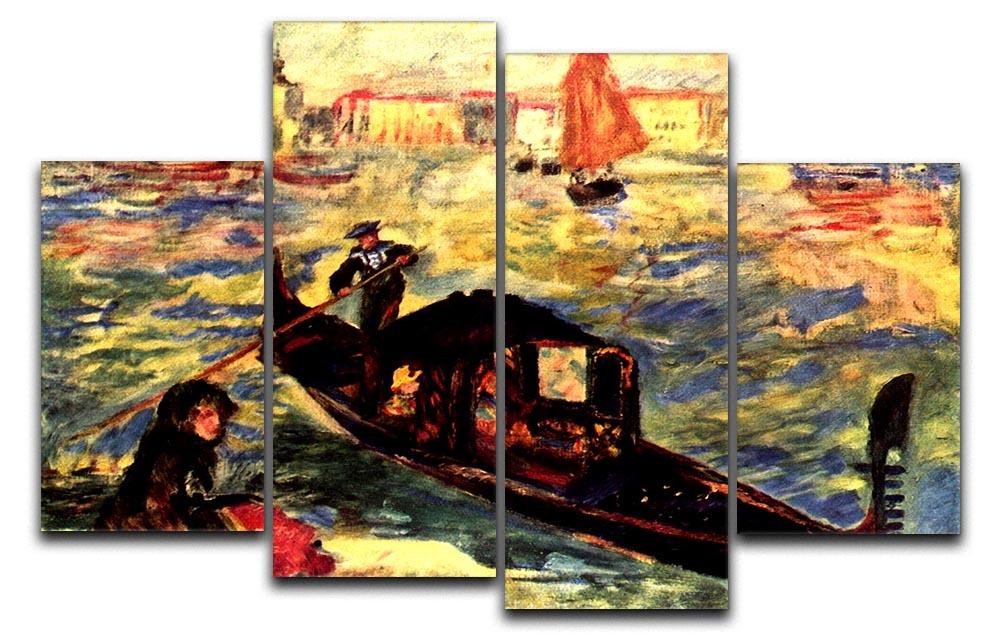 Gondola on the Canale Grande by Renoir 4 Split Panel Canvas  - Canvas Art Rocks - 1
