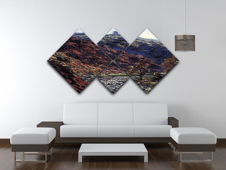 Gorge of the Petite Creuse by Monet 4 Square Multi Panel Canvas - Canvas Art Rocks - 3
