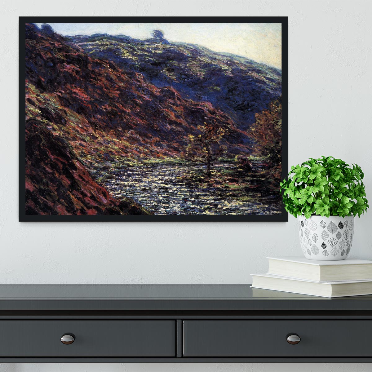 Gorge of the Petite Creuse by Monet Framed Print - Canvas Art Rocks - 2