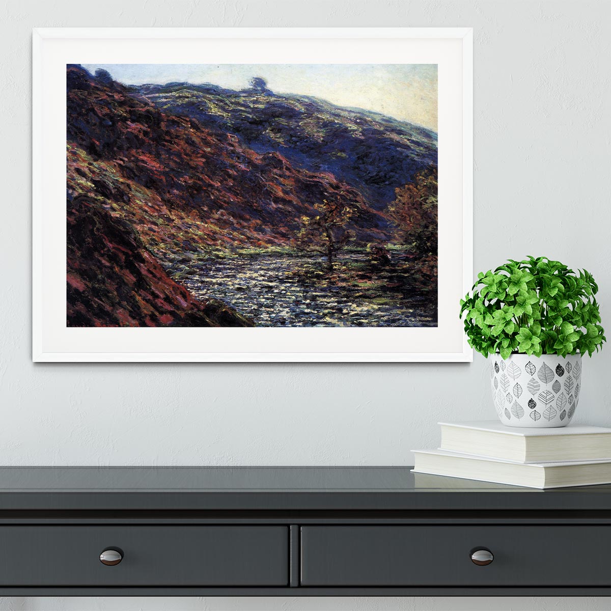 Gorge of the Petite Creuse by Monet Framed Print - Canvas Art Rocks - 5