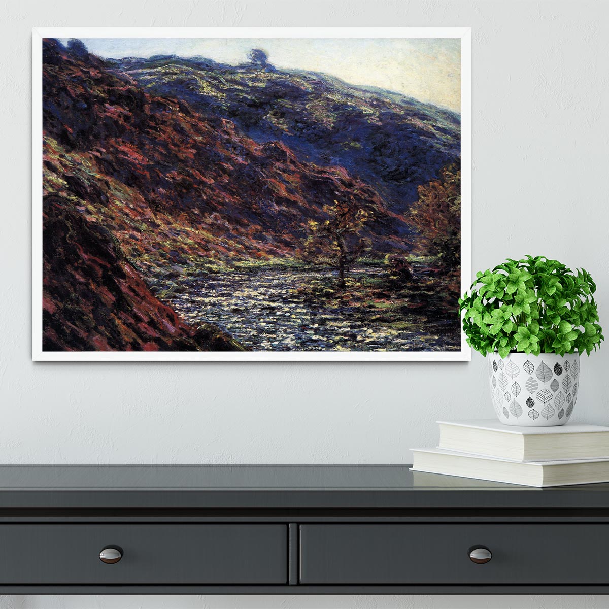 Gorge of the Petite Creuse by Monet Framed Print - Canvas Art Rocks -6