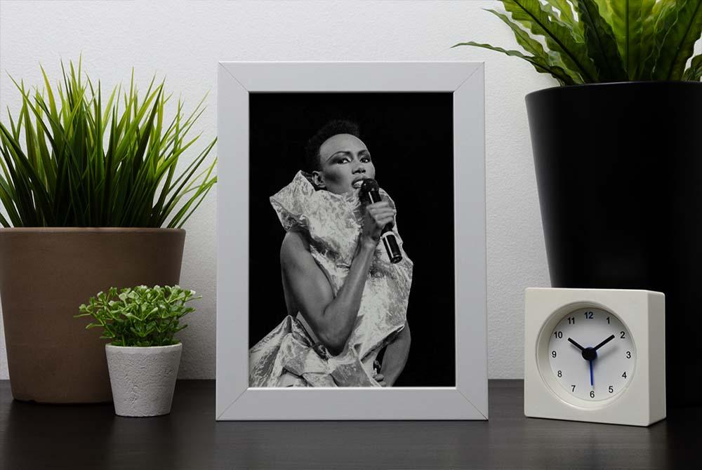 Grace Jones singing Framed Print - Canvas Art Rocks - 4