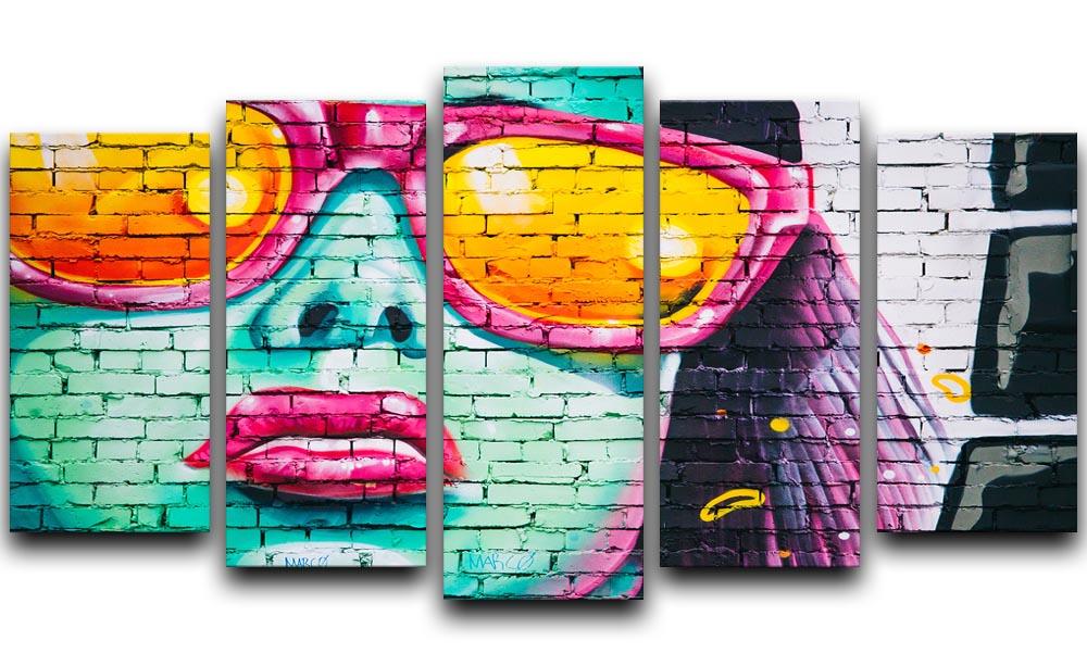 Graffiti Glasses 5 Split Panel Canvas  - Canvas Art Rocks - 1