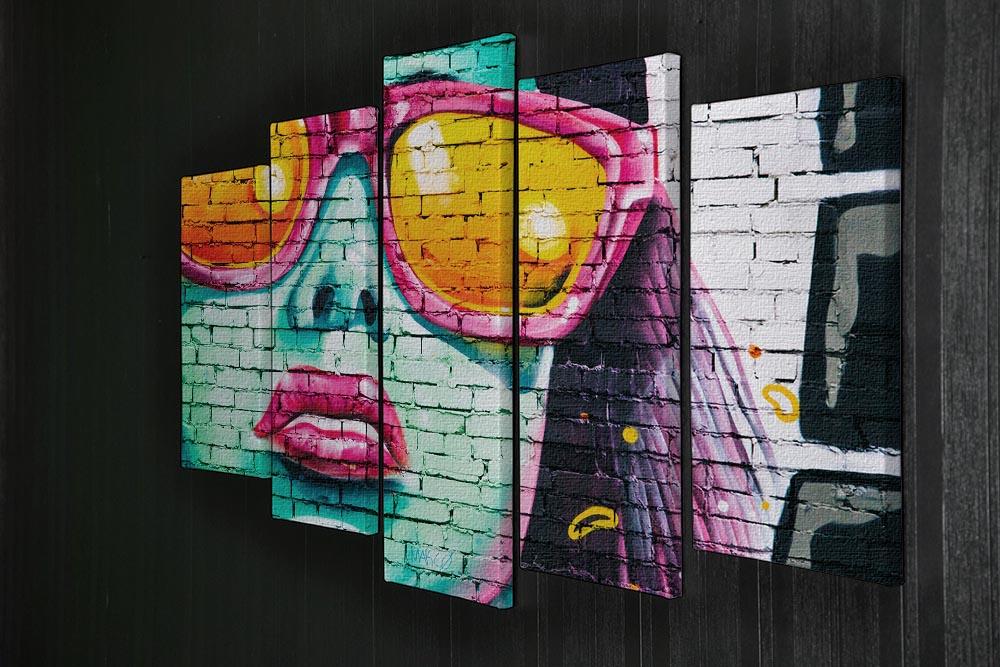 Graffiti Glasses 5 Split Panel Canvas - Canvas Art Rocks - 2