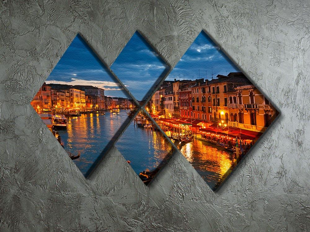 Grand Canal Venice at night 4 Square Multi Panel Canvas  - Canvas Art Rocks - 2
