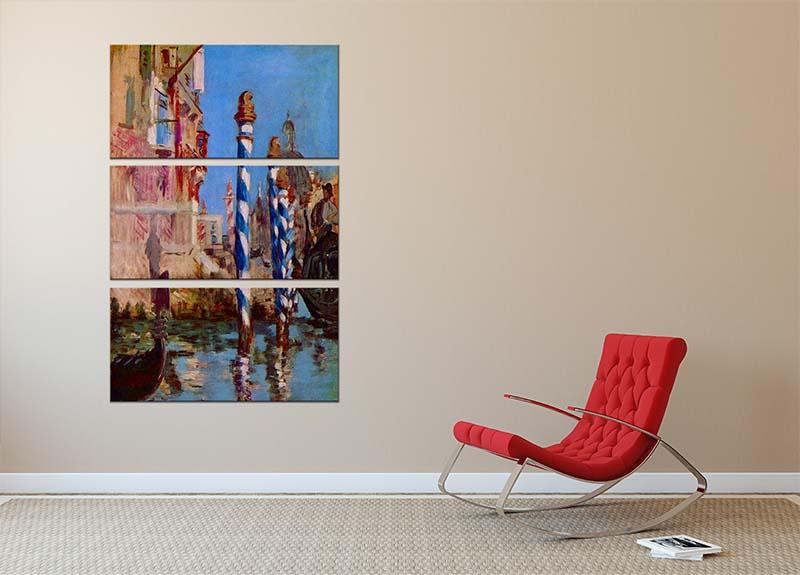 Grand Canal in Venice by Edouard Manet 3 Split Panel Canvas Print - Canvas Art Rocks - 2