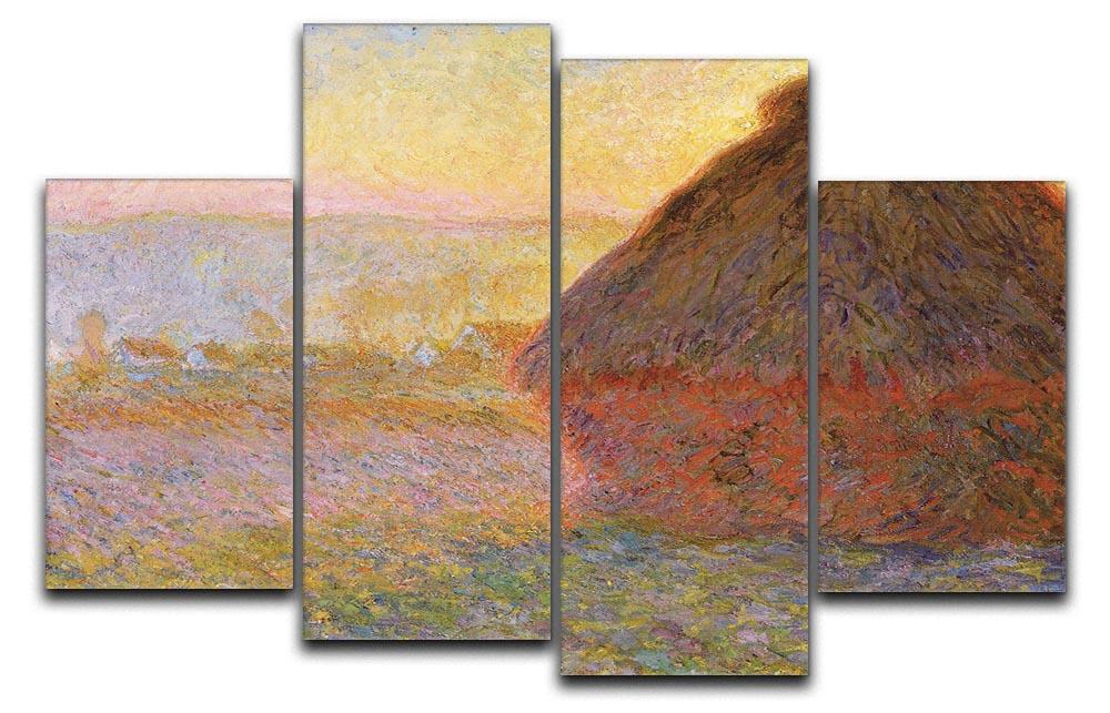 Graystacks by Monet 4 Split Panel Canvas  - Canvas Art Rocks - 1