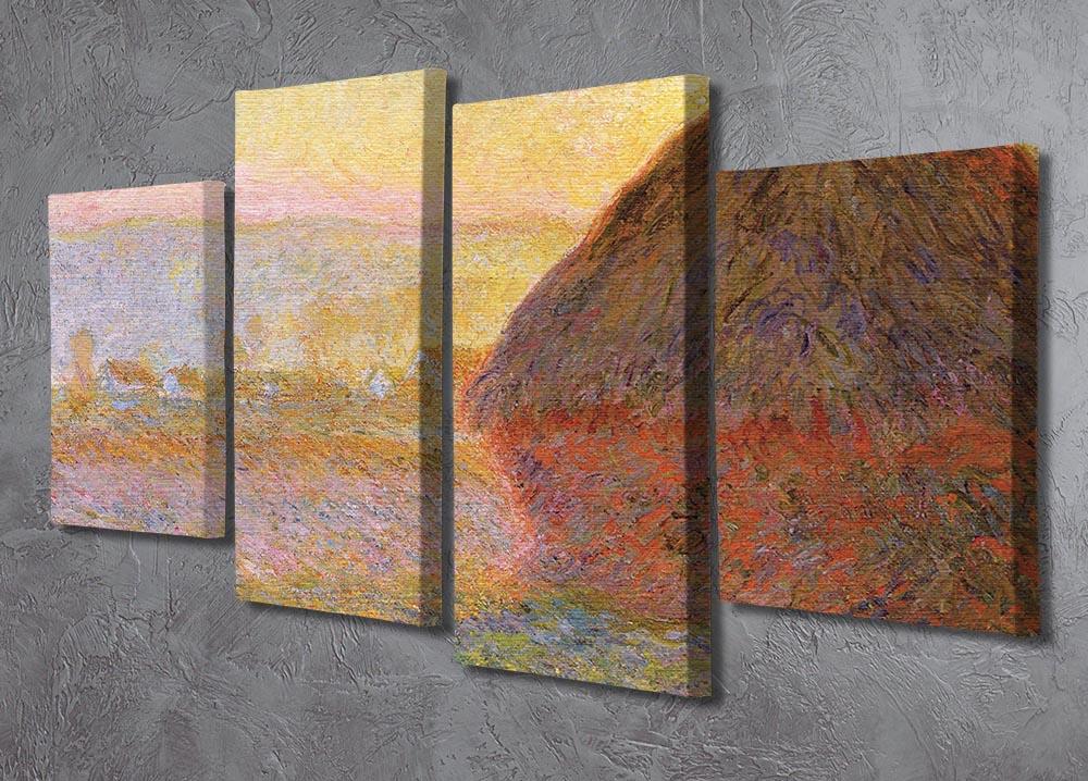 Graystacks by Monet 4 Split Panel Canvas - Canvas Art Rocks - 2