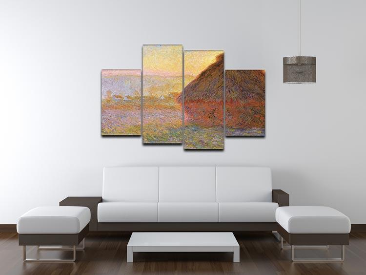 Graystacks by Monet 4 Split Panel Canvas - Canvas Art Rocks - 3