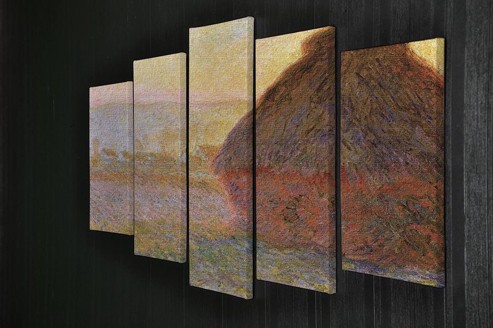 Graystacks by Monet 5 Split Panel Canvas - Canvas Art Rocks - 2
