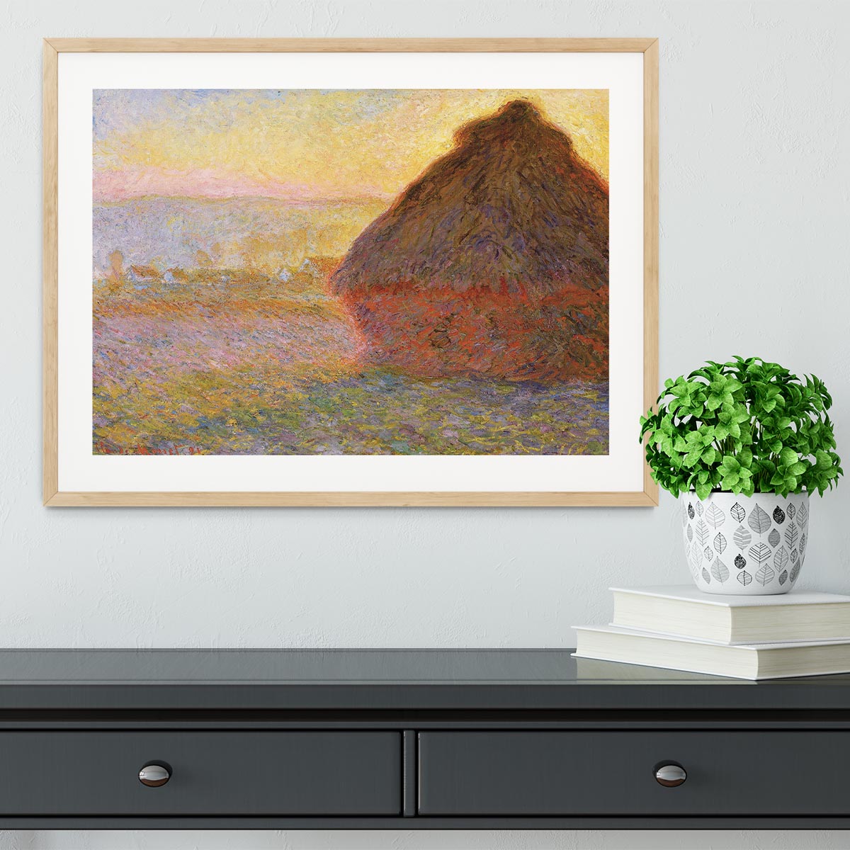 Graystacks by Monet Framed Print - Canvas Art Rocks - 3