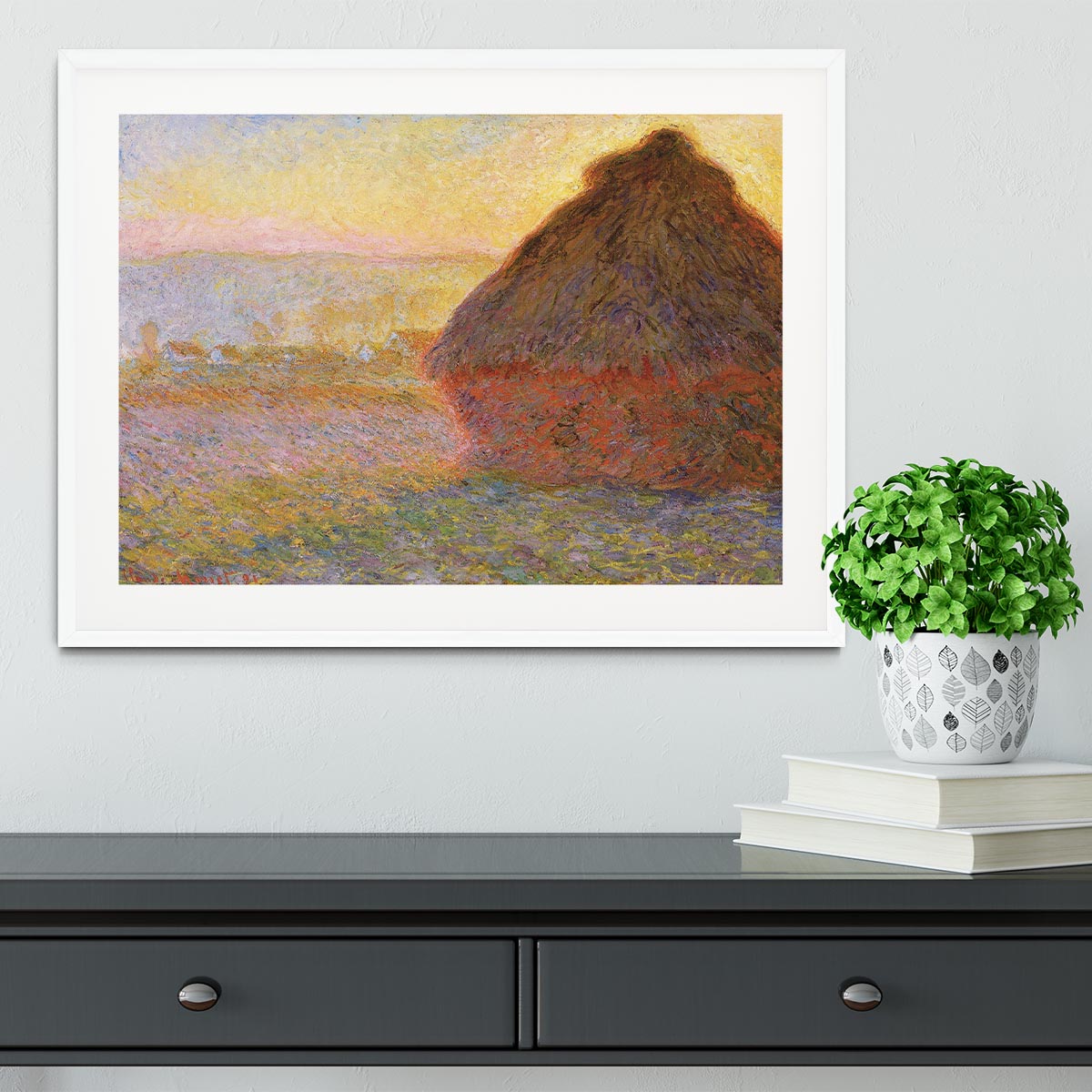 Graystacks by Monet Framed Print - Canvas Art Rocks - 5