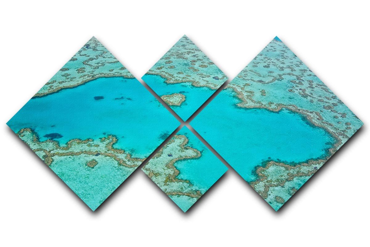 Great Barrier Reef Aerial View 4 Square Multi Panel Canvas  - Canvas Art Rocks - 1