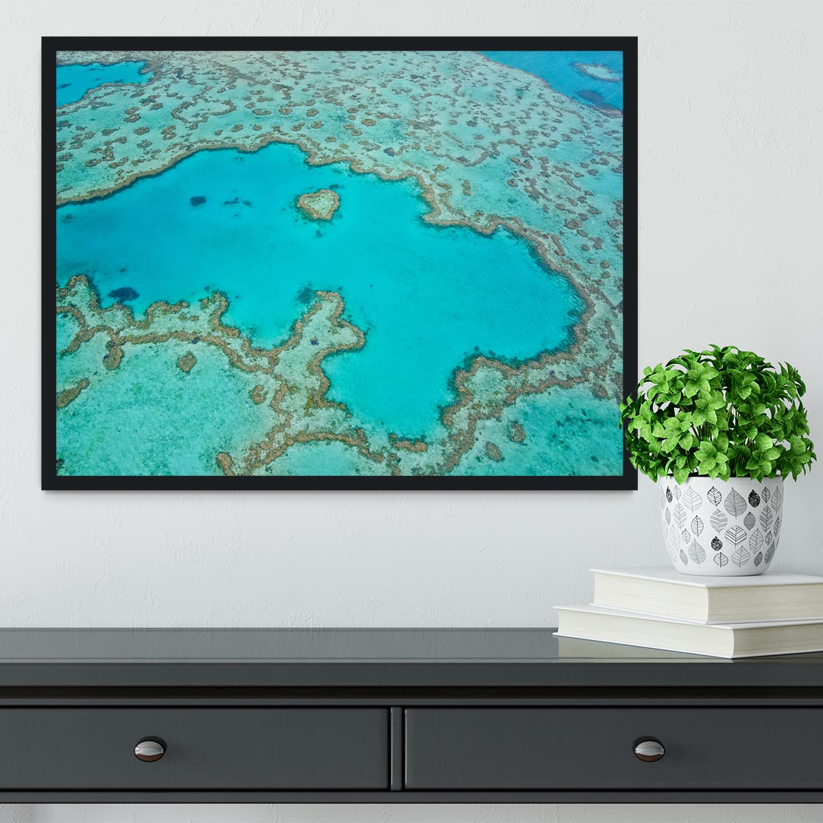 Great Barrier Reef Aerial View Framed Print - Canvas Art Rocks - 2