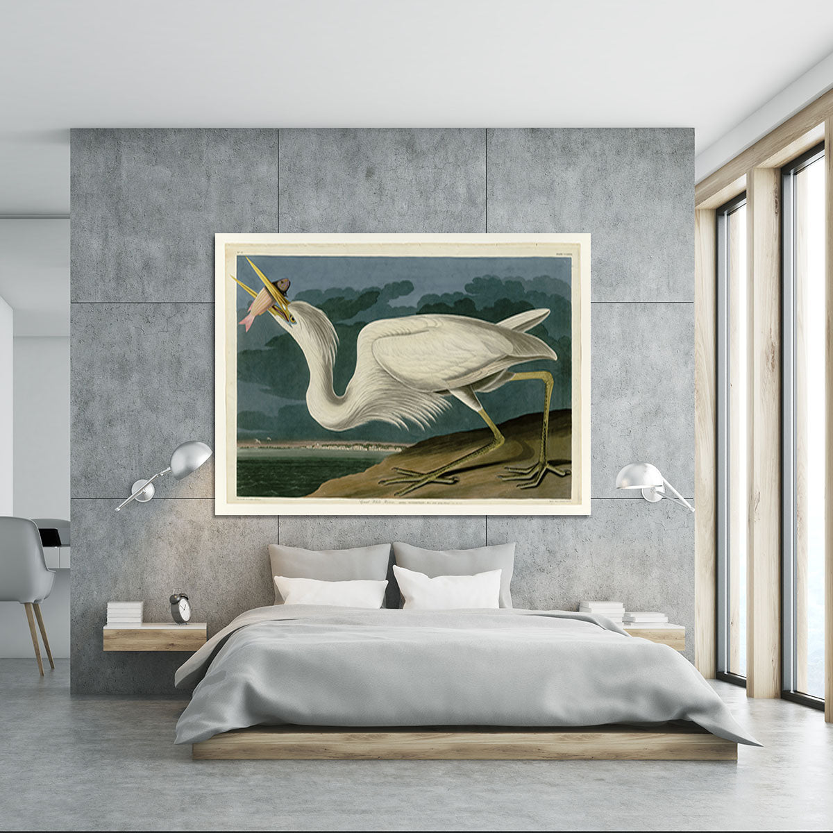 Great White Heron by Audubon Canvas Print or Poster - Canvas Art Rocks - 5